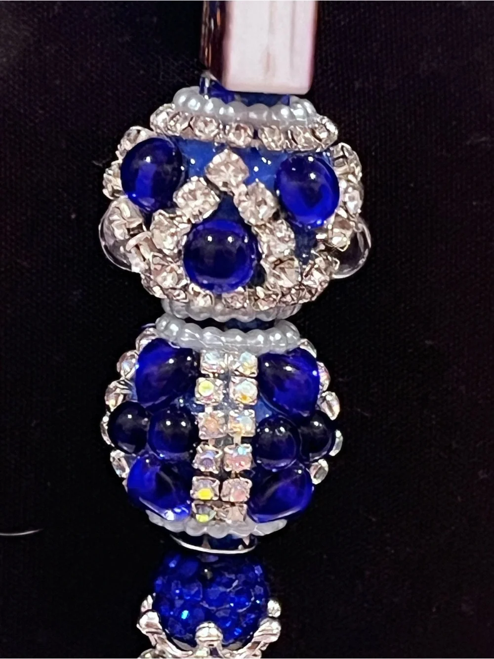 Betty Boop designer inspired dark blue silicone focal fancy beaded pen